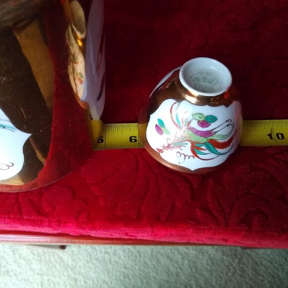 Vintage Chinese porcelain tea pot cups set dragon phoenix double happiness - Picture 10 of 13